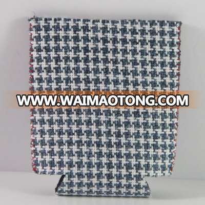 Promotional Free Stock Sample Grey Checks Insulated Neoprene Folding Can Coolers Stubby Beer Can Cooler Holder Sleeves