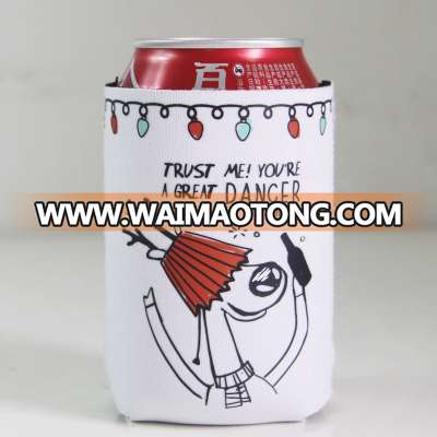 Wholesale White Blank Machine Washable Neoprene Can Coolers Insulator Thermal 12 oz Stubby Holder With Full Printing